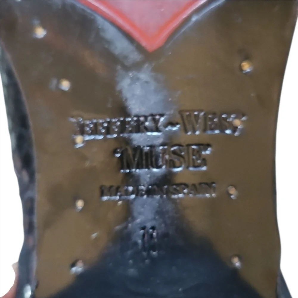 JEFFERY WEST | Muse Black Snakeskin Embossed Buckle Ankle Boots – US 11